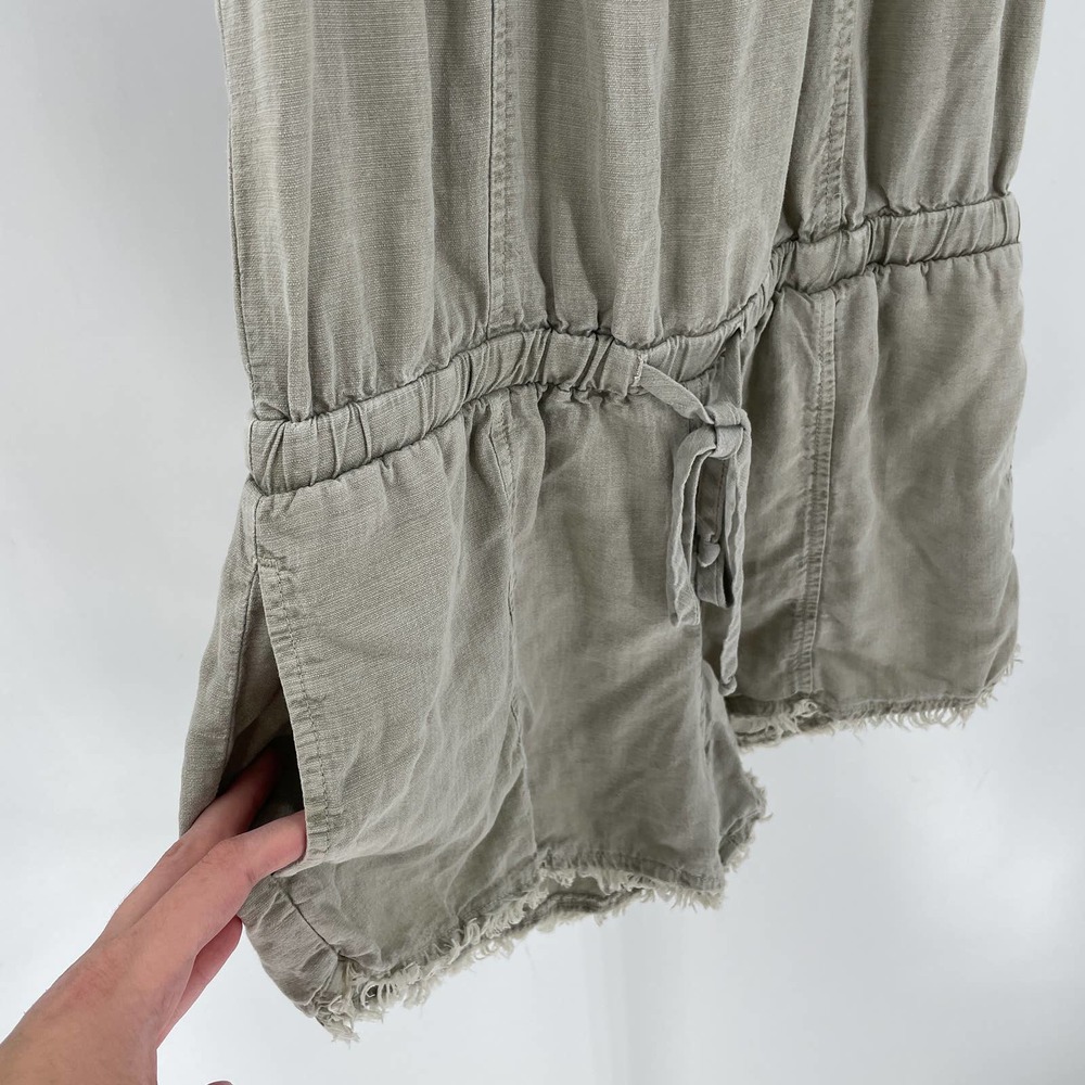 Revolve Bella Dahl Linen Blend Tie Waist Romper in Desert Olive - Picture 3 of 9
